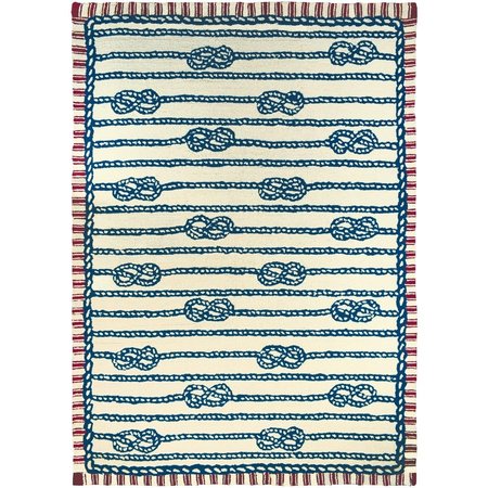 HOMEFIRES 5 x 3 x 05 ft Hand Hooked Sailors Knot Indoor  Outdoor Area Rug Multi Color PPSSCH001C